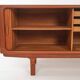 Buffet with roller shutter doors, Danish, vintage, teak, produced by Dyrlund.