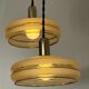 Vintage triple globe pendant light in gold granite glass