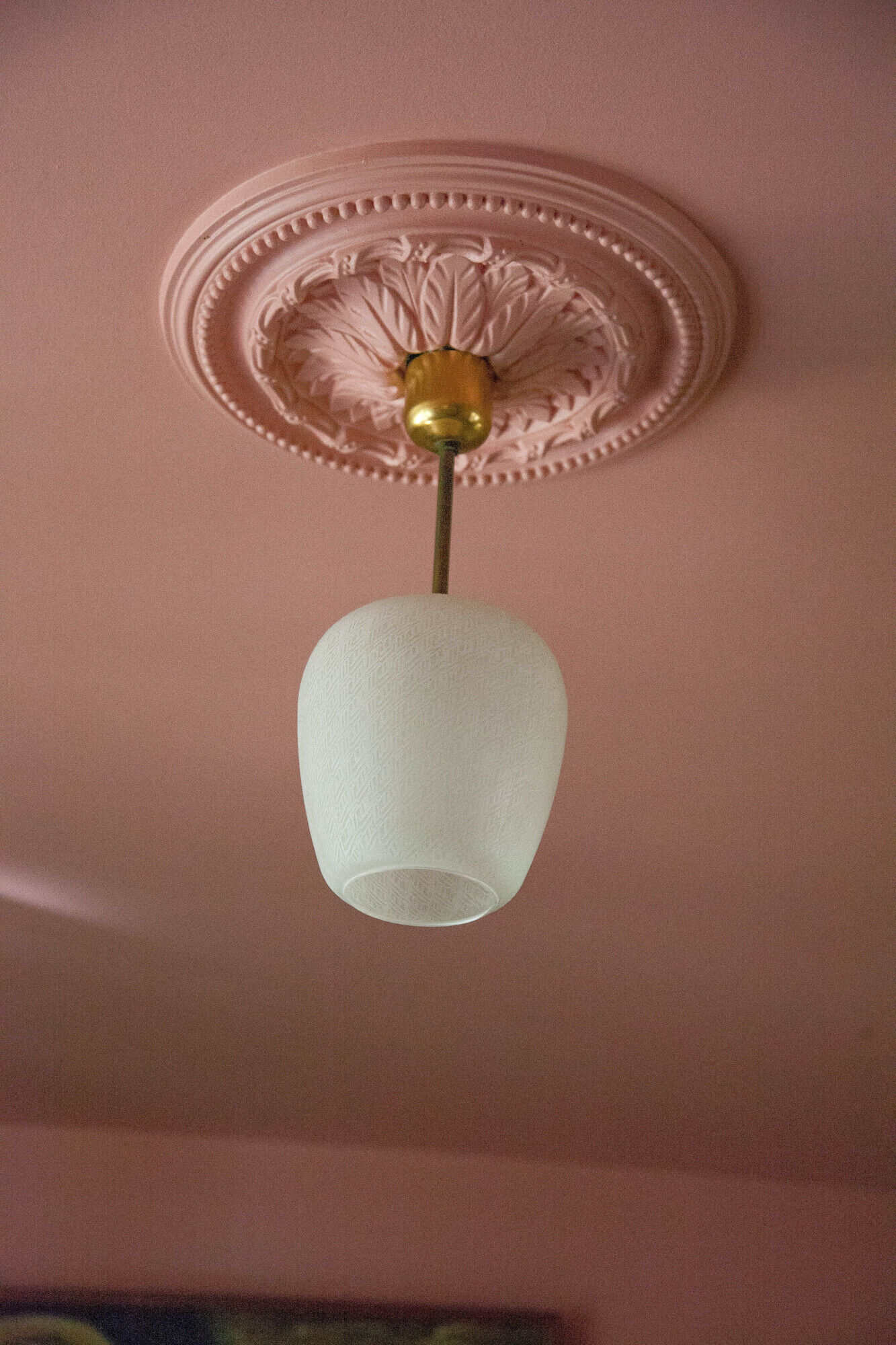 Vintage pendant lamp, opaline glass pendant lamp with patterns, vintage chandelier