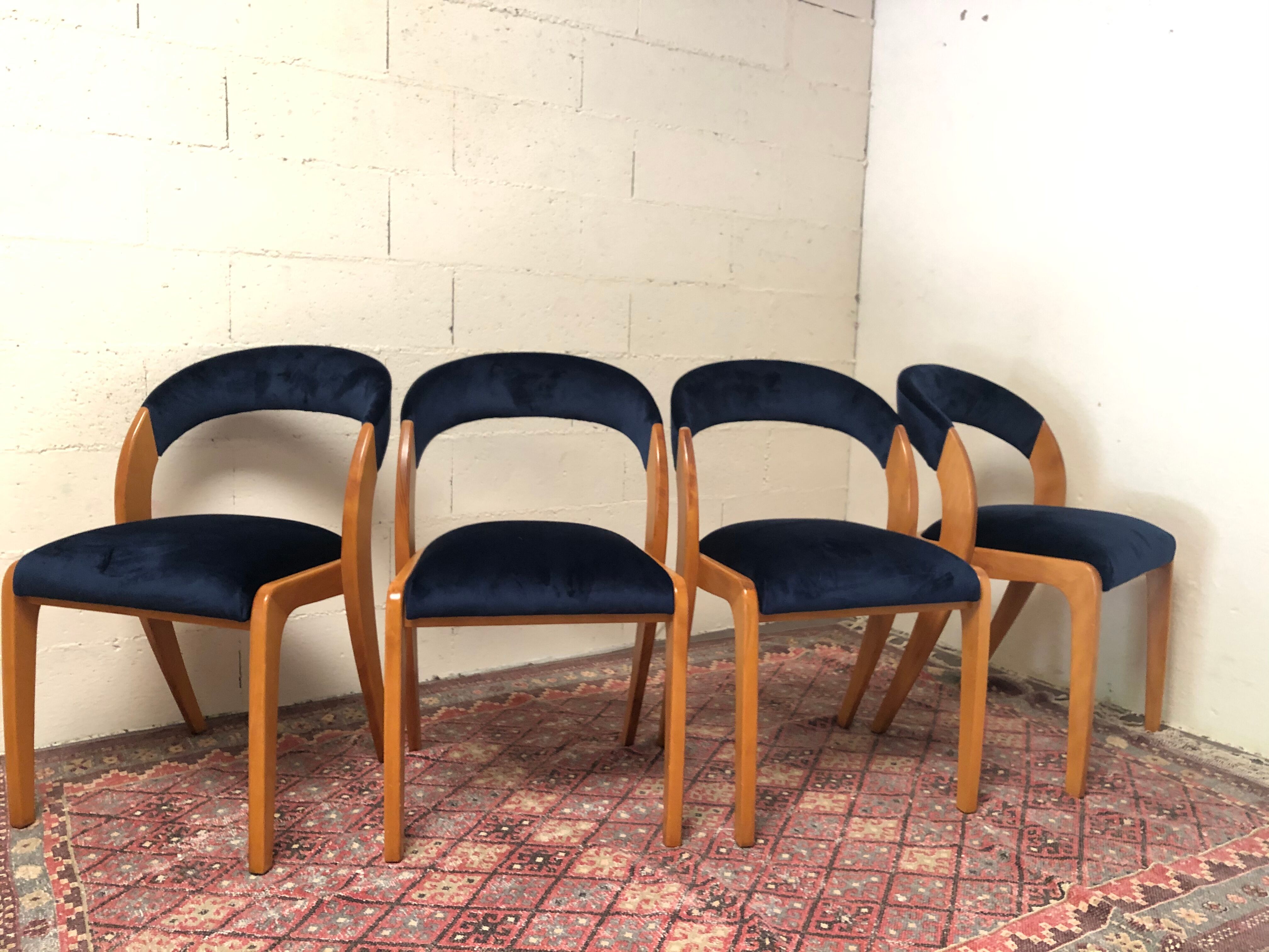 Set of 4 chairs Baumann model "gondola"