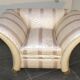 Sofa and armchair in colonial style with saber legs in resin, Italy, 1970s.
