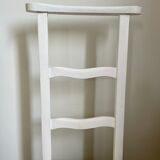 Chaise en bois paillée ancienne blanche