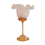 Vintage tulip and brass globe-laying lamp