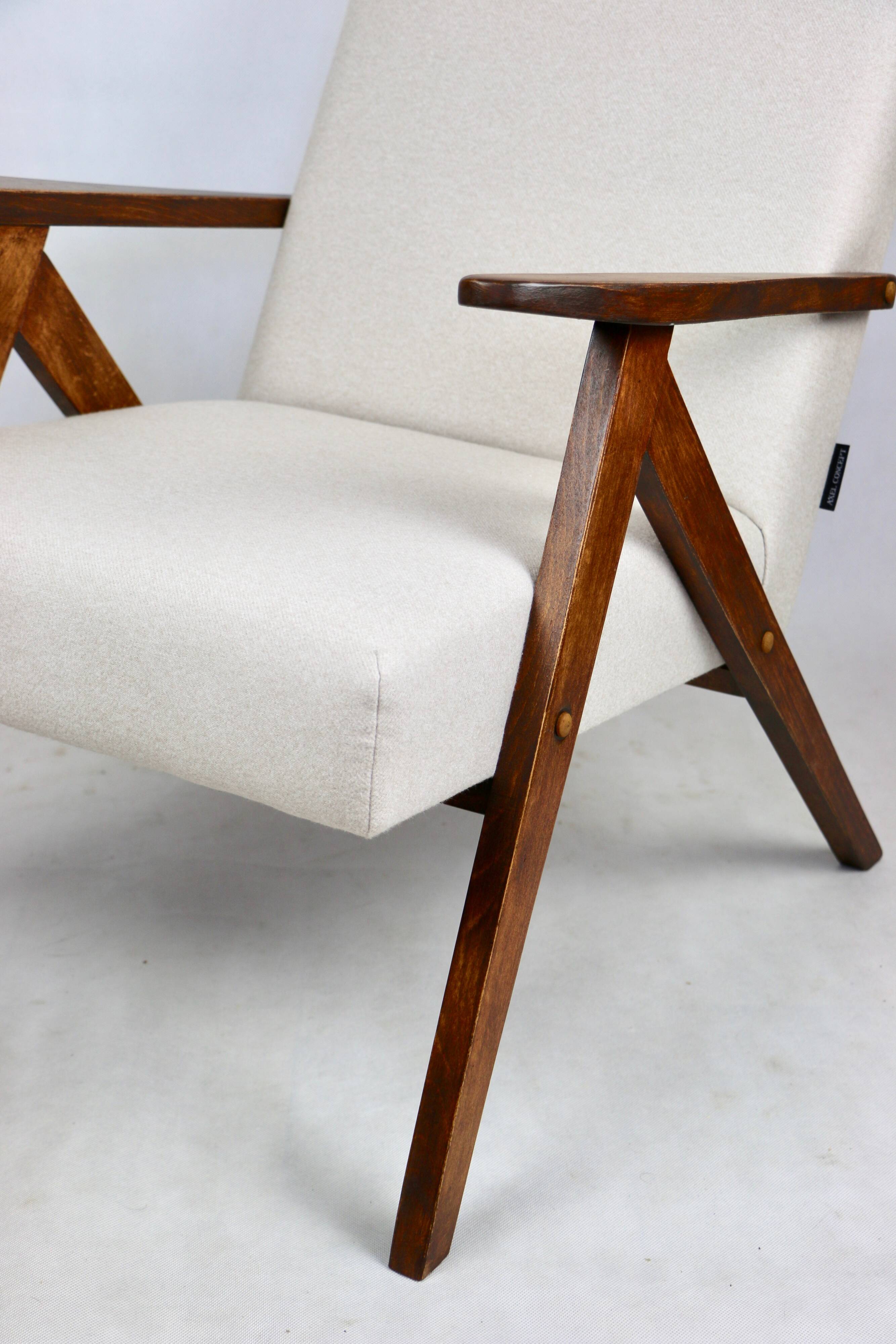 Fauteuil vintage Var- B-310 - laine beige