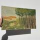 Old painting of a forest landscape in Les Landes