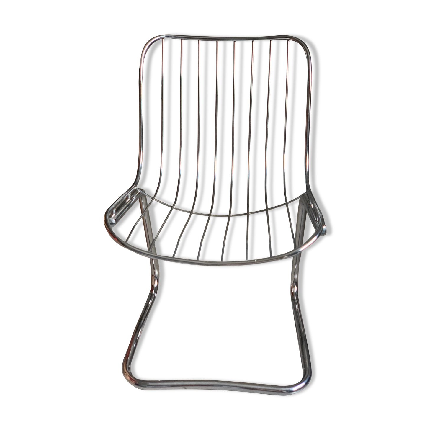 Design chair 70' in chrome metal