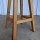Vintage Wooden Bar Stool: Black Leather Seat, Mid-Century Bistro Style