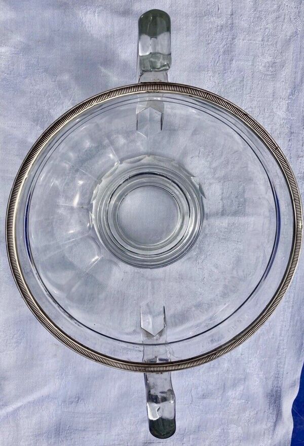 Coupe a fruits art deco monture argent minerve val saint lambert