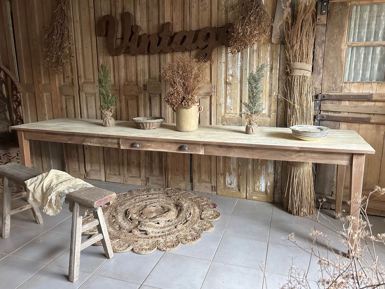 Large farmhouse table 292 cm