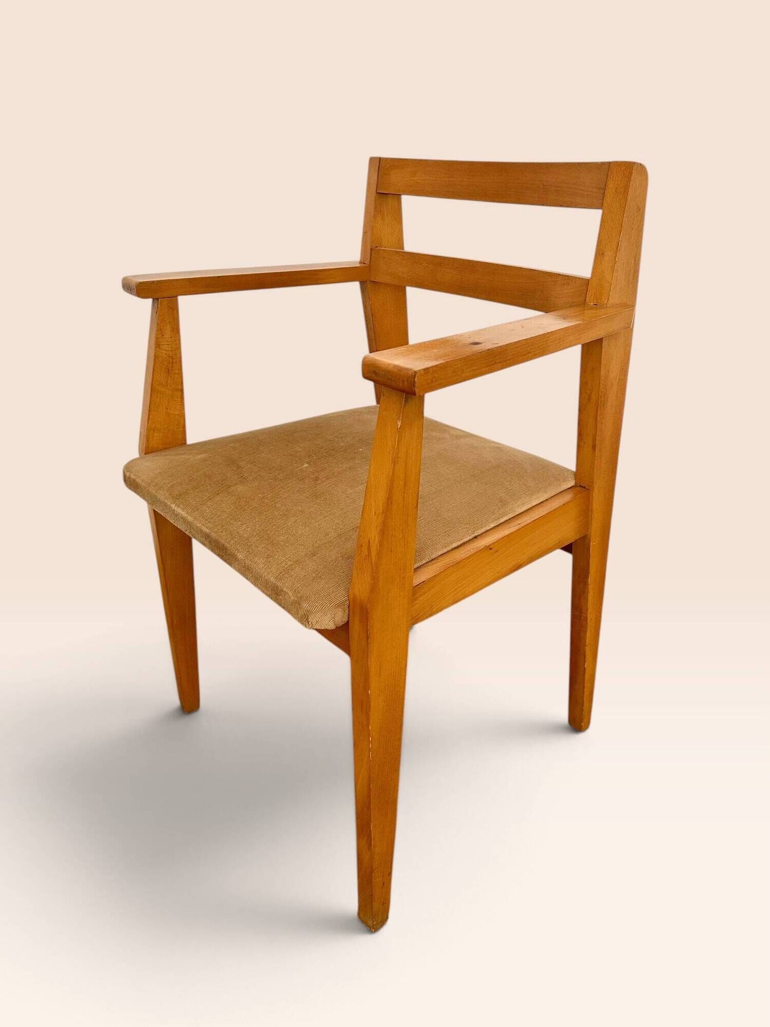 Mid-century armchair in blonde beech