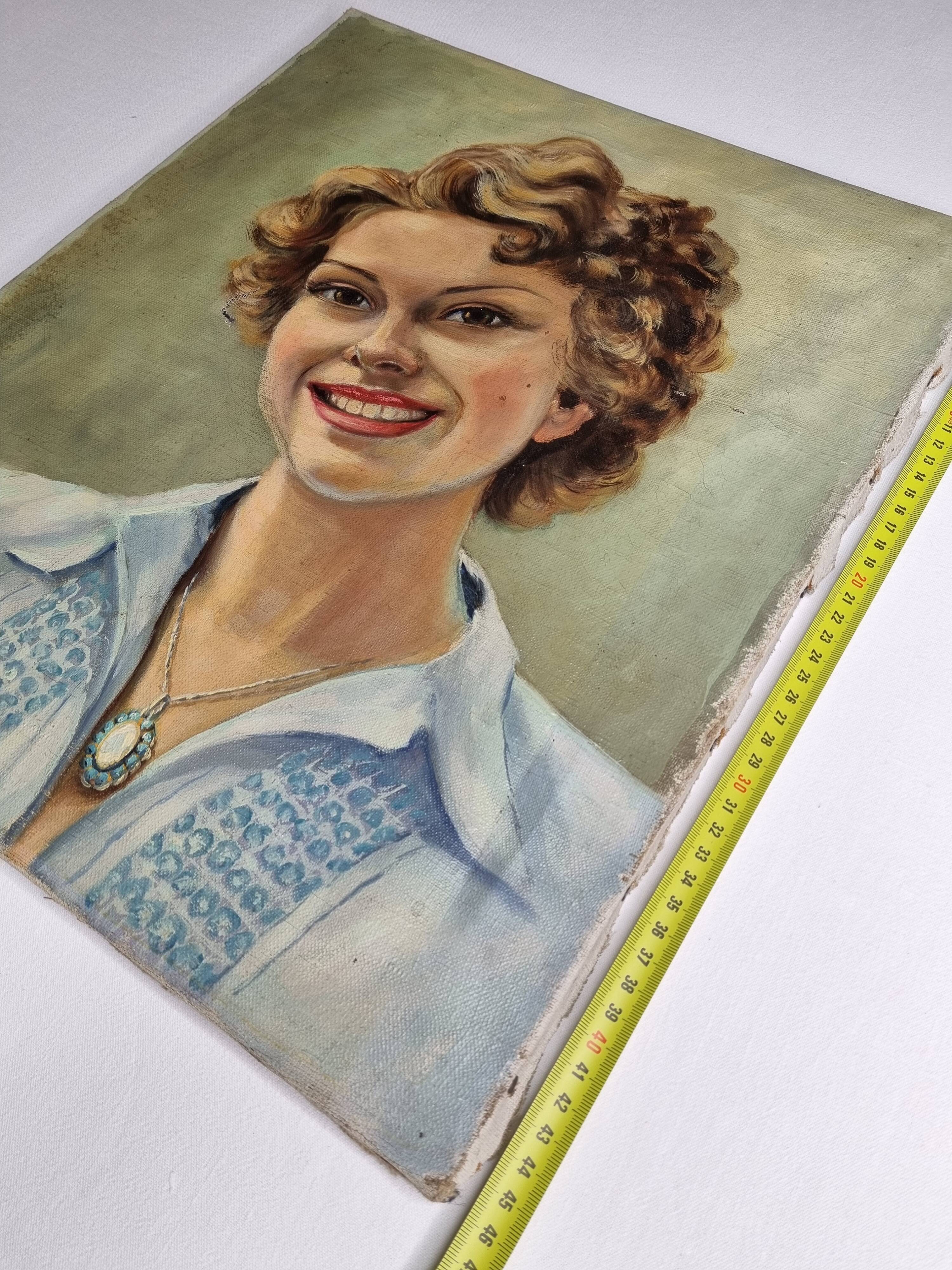 Portrait of a young woman, signed by Vincent Cermignani, 50s