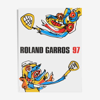 Affiche officielle Roland Garros 1997 par Antonio Saura