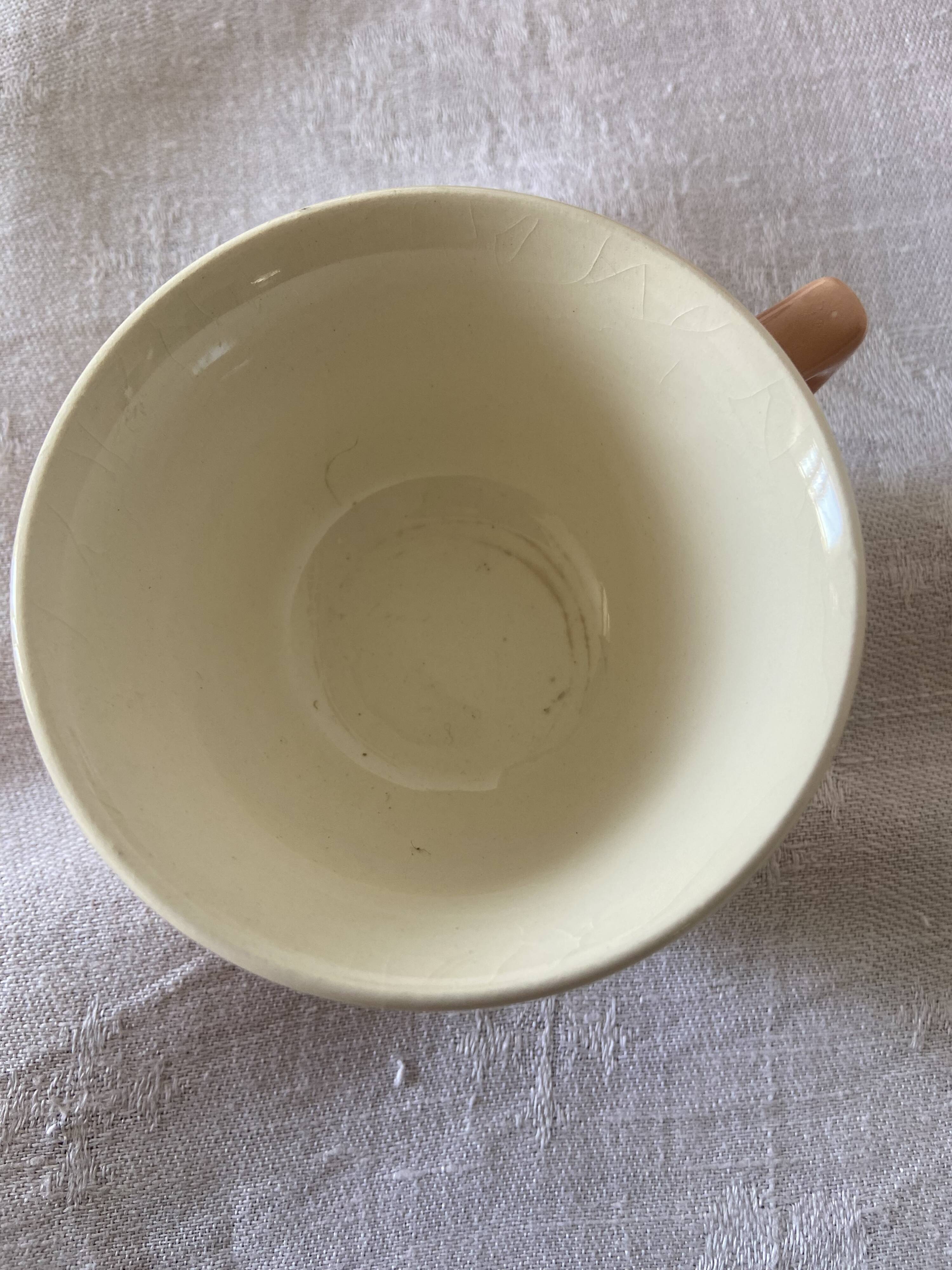5 tasses à café & soucoupes Villery & Boch roses