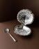 Silver Shell-Shaped Sugar Bowl with Matching Spoon - Italian 1960s, Silver-Plated Metal