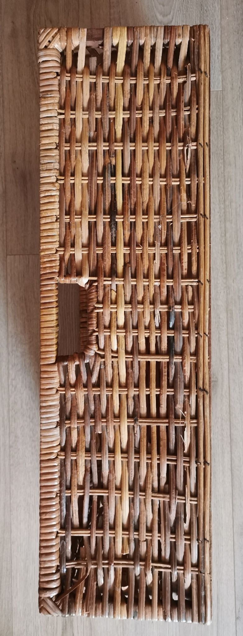 Grand tiroir panier osier rotin vintage ancien