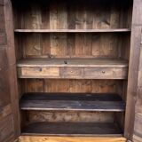 Empire wardrobe in solid walnut, France, mid-19th century.