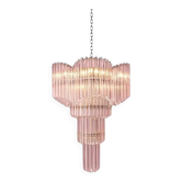 Chandelier Sputnik en verre de Murano italien inspiré de la déco en quadriedro rose