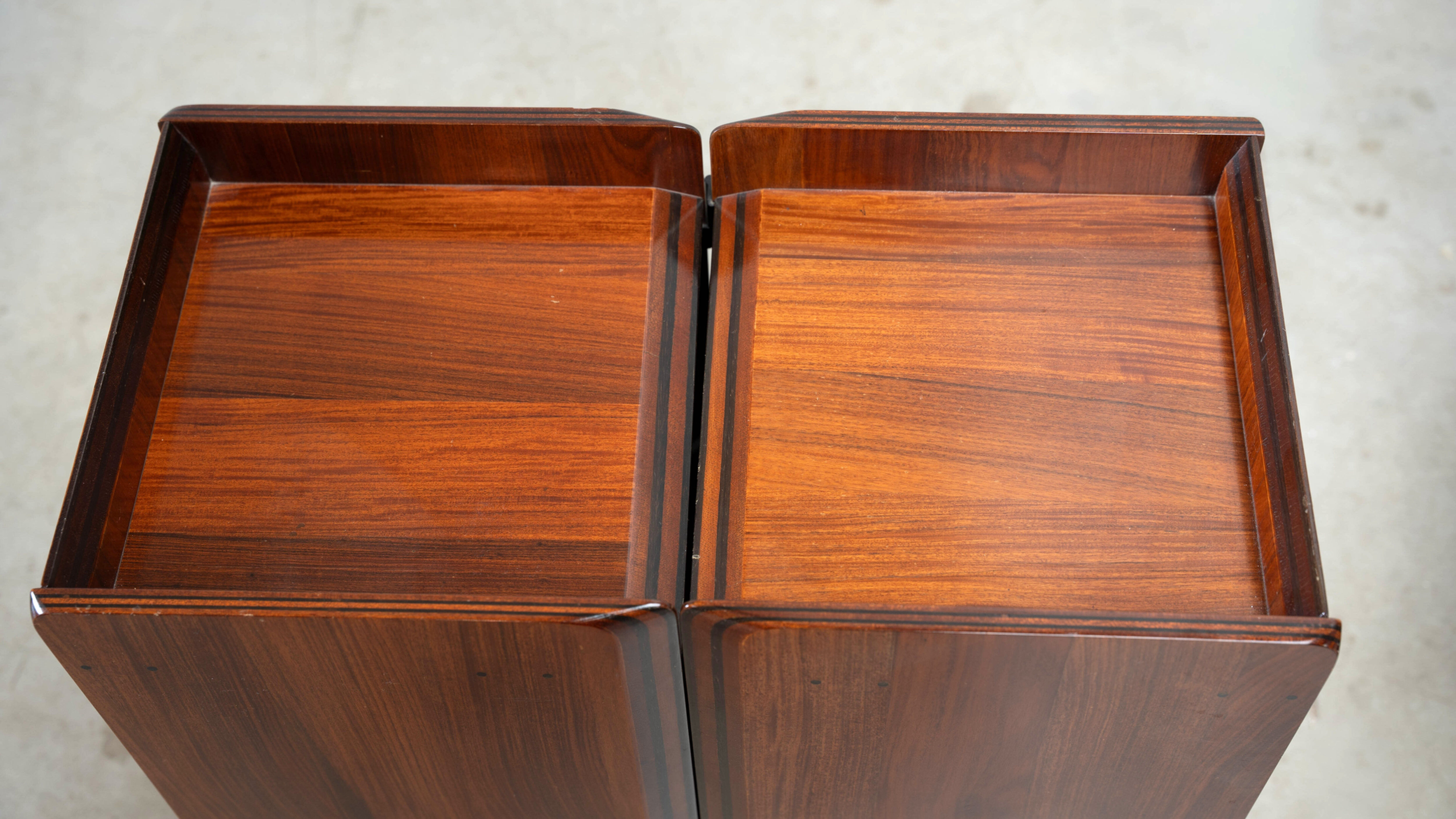 Rare rosewood side cabinets Afra Tobia Scarpa for Maxalto