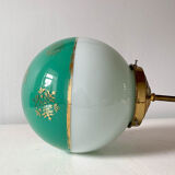 Opaline chandelier green and white