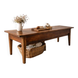 Table, old wooden kneading trough.
