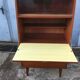 Vintage secretary with wooden compass feet with felling, shop window and closet