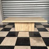Table basse vintage en travertin