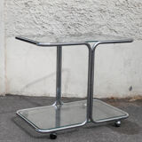 Console stainless glass italy 1970