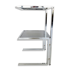 Chevet métal chromé et verre