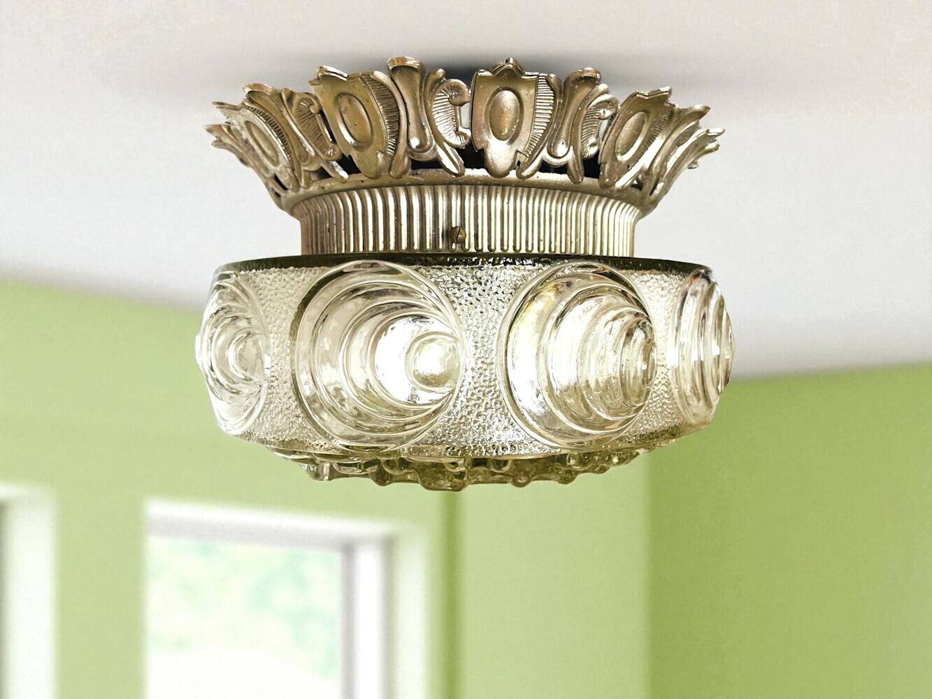Decorative flush mount wall or ceiling lamp