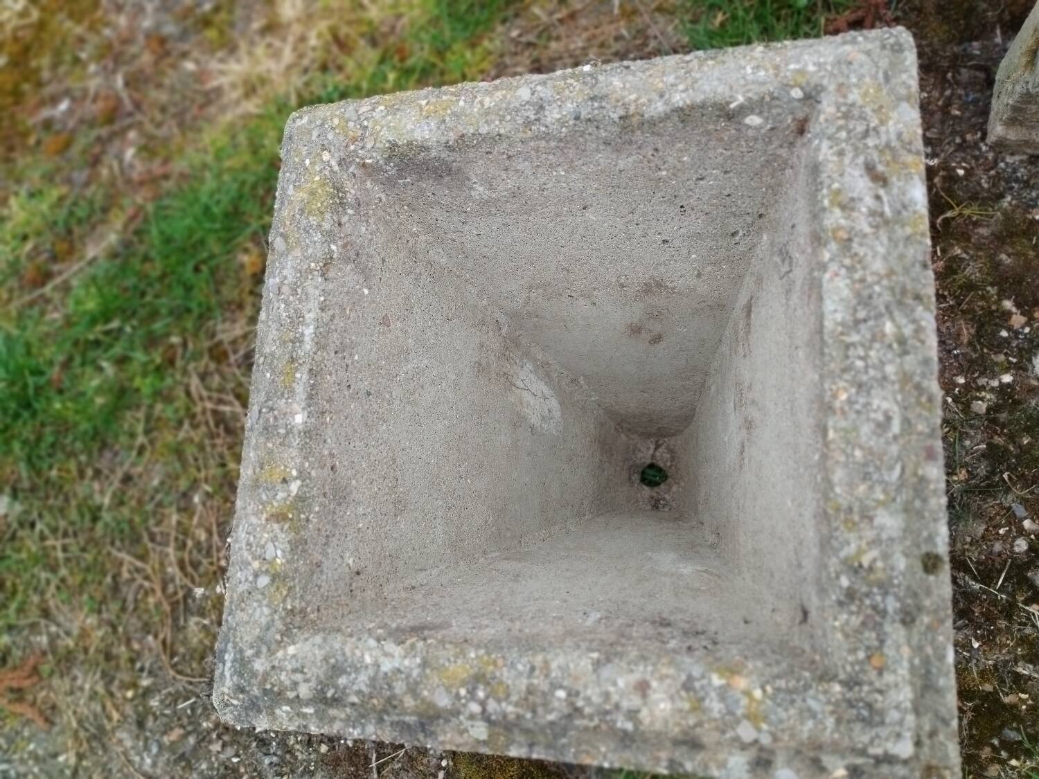 Pair of vintage antique stone Medici planters