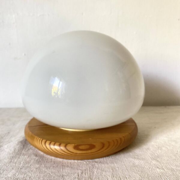 Lampe champignon opaline, années 80