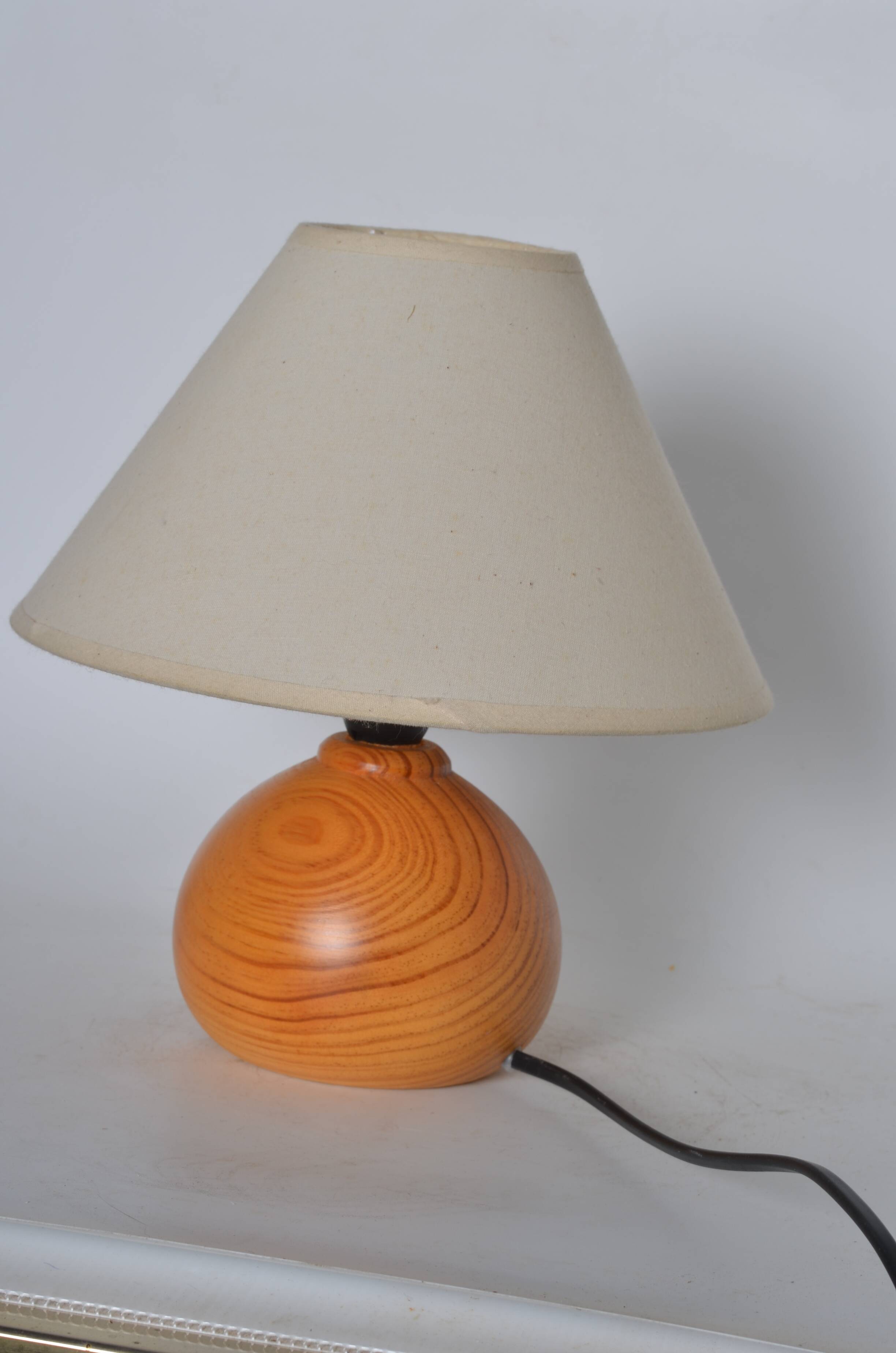 Wooden bedside lamp
