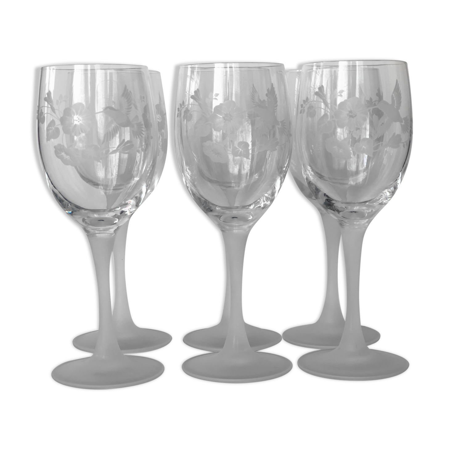6 cut crystal water glasses