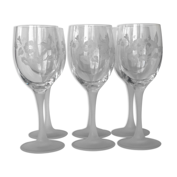Set de 6 verres à eau en cristal taillé