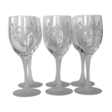 Set de 6 verres à eau en cristal taillé