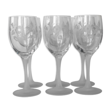 6 cut crystal water glasses