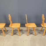 Vintage rustic Tiroler style dining chairs, 1960s
