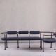 Postmodern steel and fabric bench, Italy, 1990s