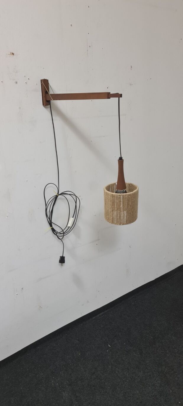 Vintage teak Swedish wall light