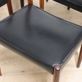 Série de 4 chaises scandinave Danemark en palissandre et skaï, 1960