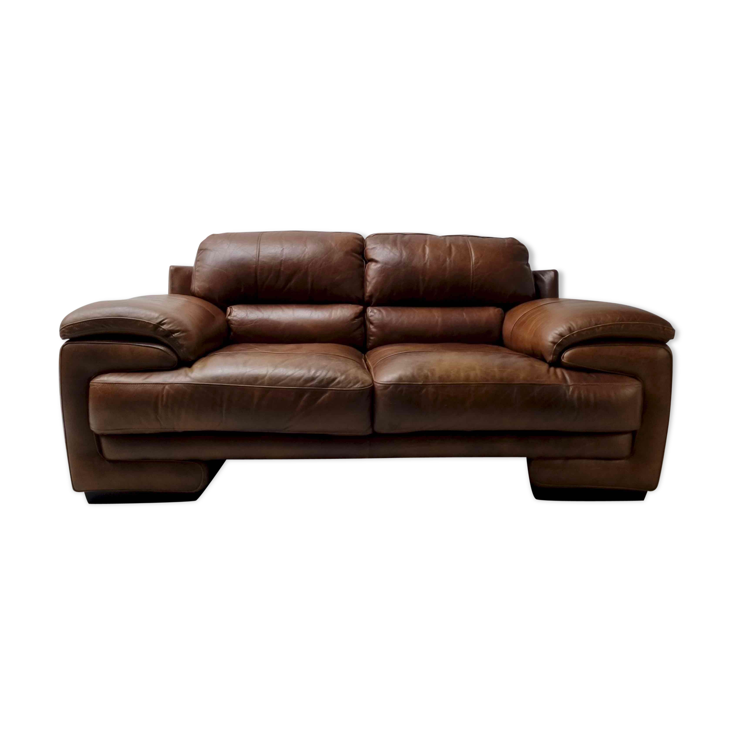 Brown buffalo leather sofa 193 cm
