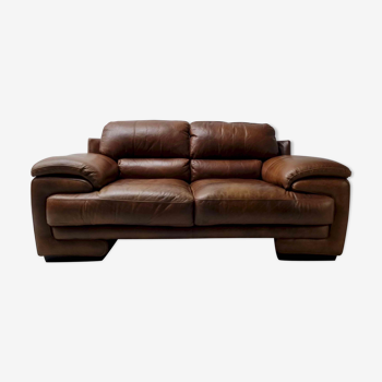 Brown buffalo leather sofa 193 cm