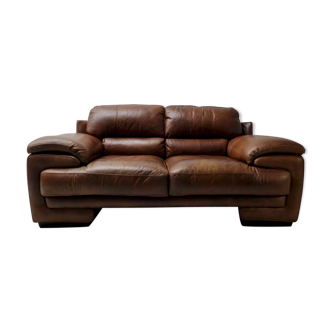 Brown buffalo leather sofa 193 cm