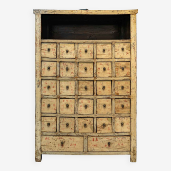 Ancient Chinese apothecary furniture calligraphed
