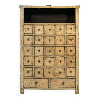 Ancient Chinese apothecary furniture calligraphed