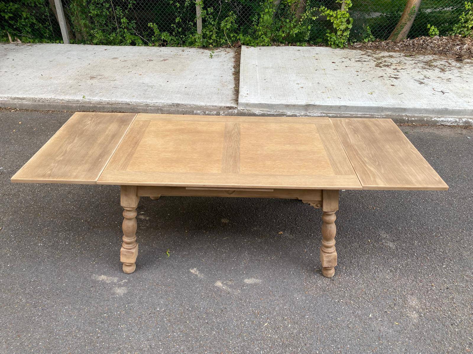 Renovated art deco extendable wooden dining table 235cm