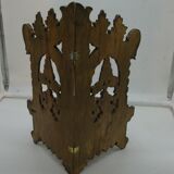 Ancienne étagère à poser angle pliable en bois sculpté 1900