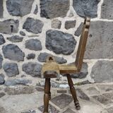 Brutalist Mountain Tripod Chair in Wood