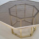 Brass  Italian coffee table by Romeo Rega, 1970s