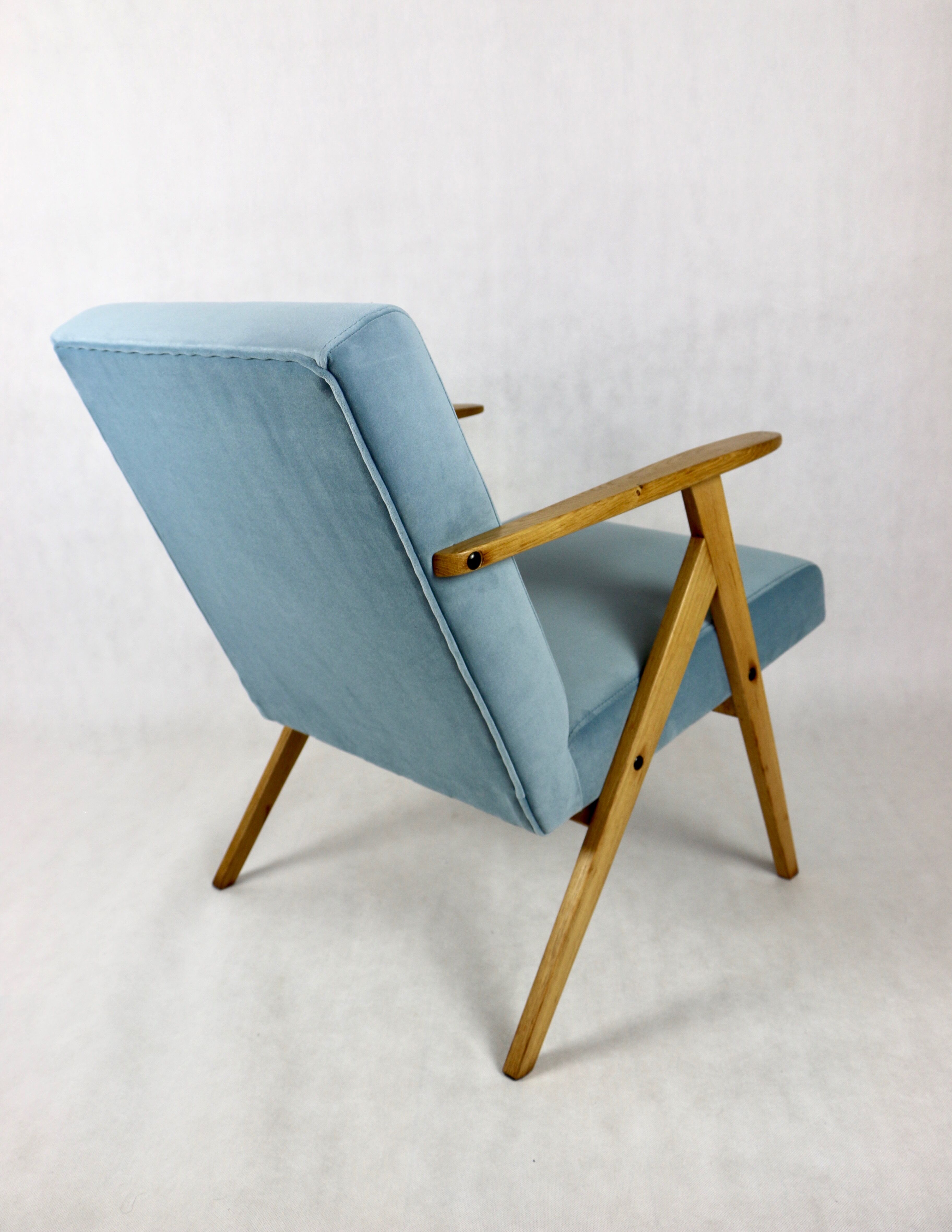 Vintage armchair in light blue, 1970s